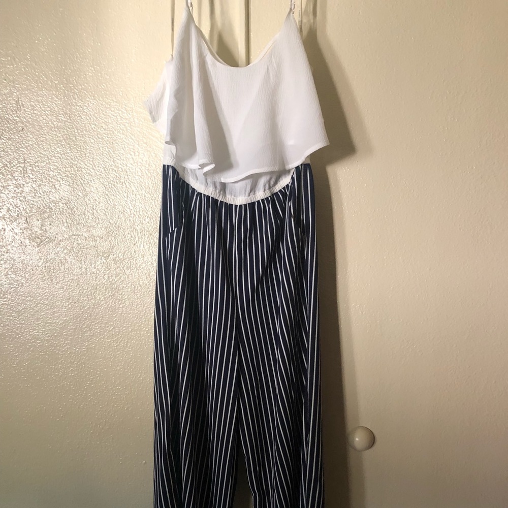 White and Blue JUMPSUIT